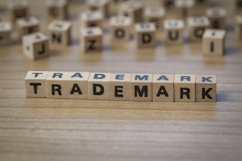 Trademark written in wooden cubes Trademark written in wooden cubes