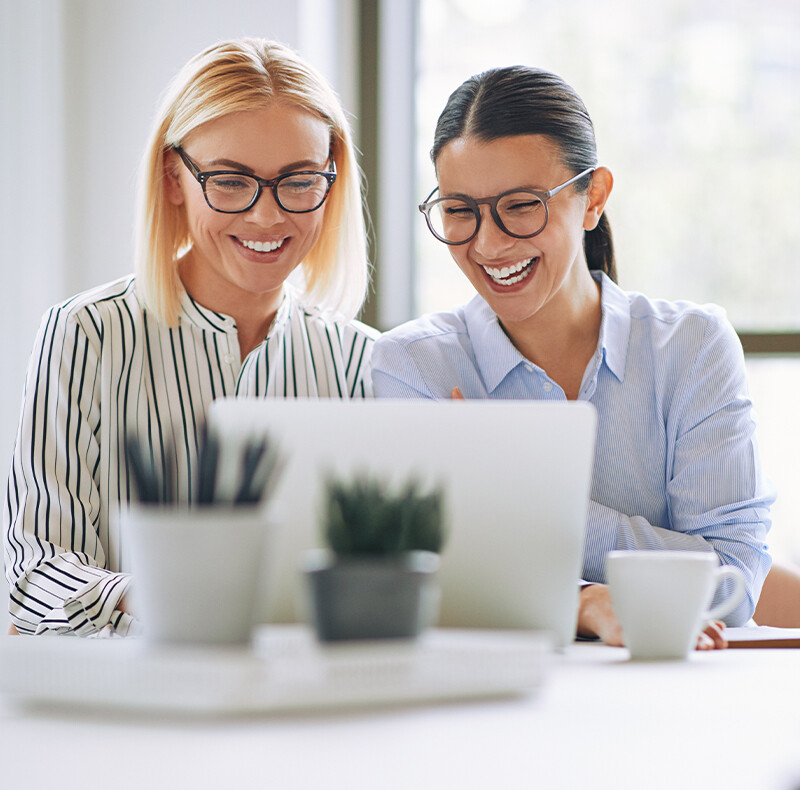 Two Women Working on Laptop Two Women Working on Laptop